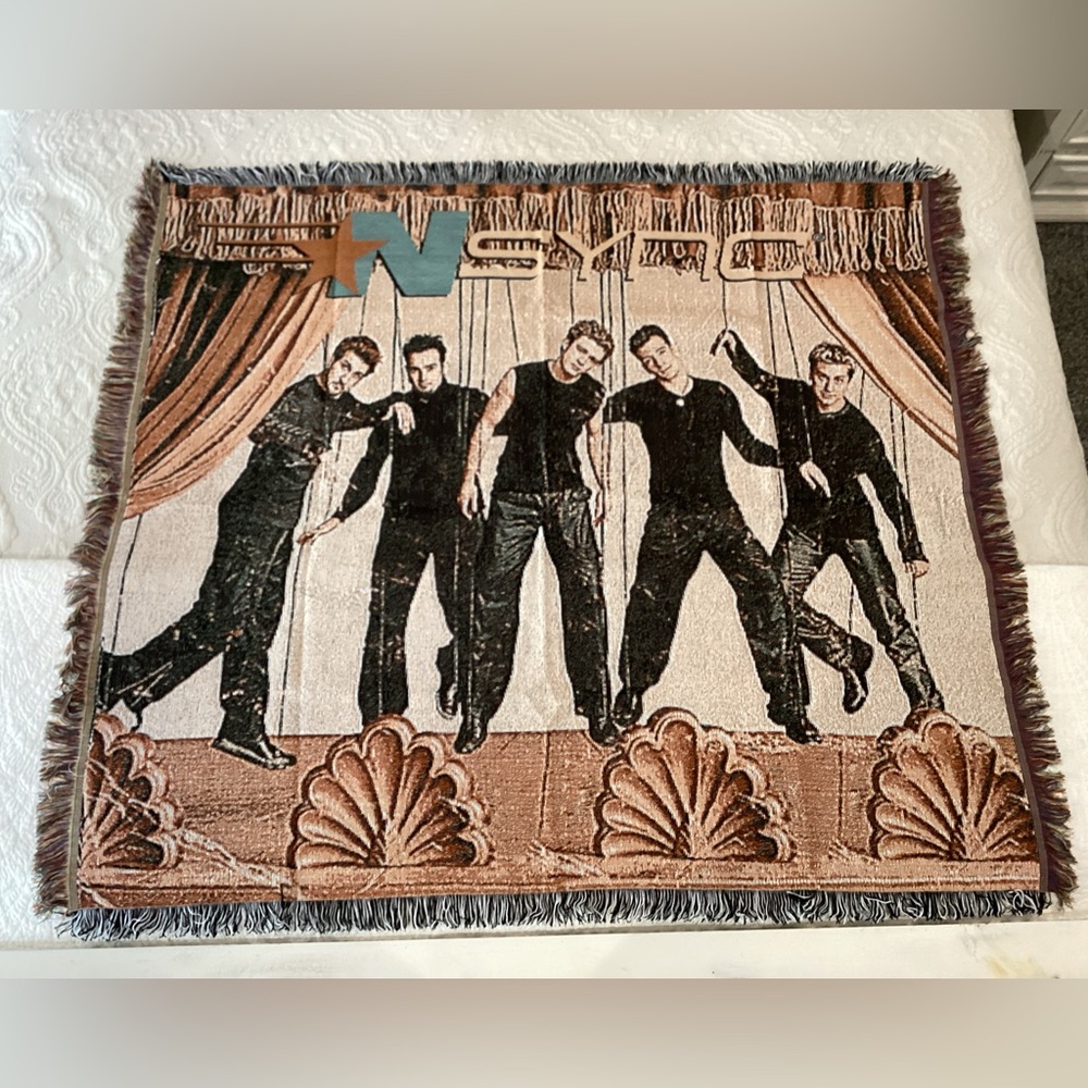 🟠 New & Vintage - NSYNC No Strings Afghan Throw Blanket - Collectible - Rare